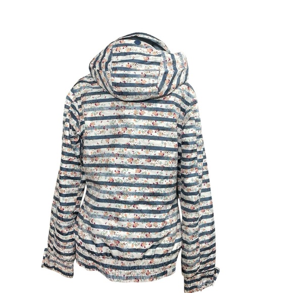 ROXY Torah Bright Liberty Jacket Size Small Slim Fit 8K Striped Floral Hooded - Picture 8 of 16